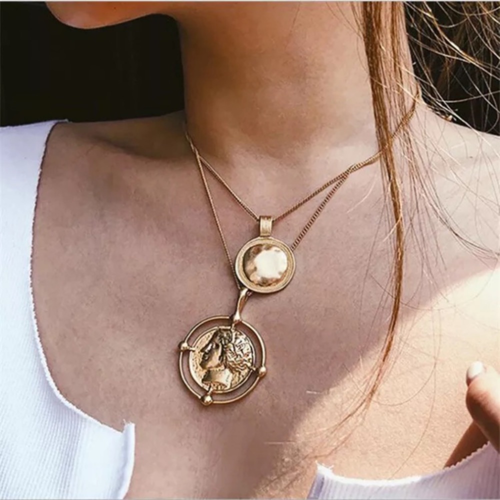 ⚜️[𝟯/$𝟭𝟴]⚜️2 Layered Gold Pendant Choker NEW - Picture 7 of 13